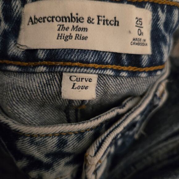 Abercrombie & Fitch Curve Love The‎ Mom High Rise Acid Wash Size 25/0 - Picture 4 of 5